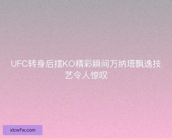 UFC转身后摆KO精彩瞬间万纳塔飘逸技艺令人惊叹