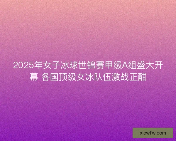 2025年女子冰球世锦赛甲级A组盛大开幕 各国顶级女冰队伍激战正酣